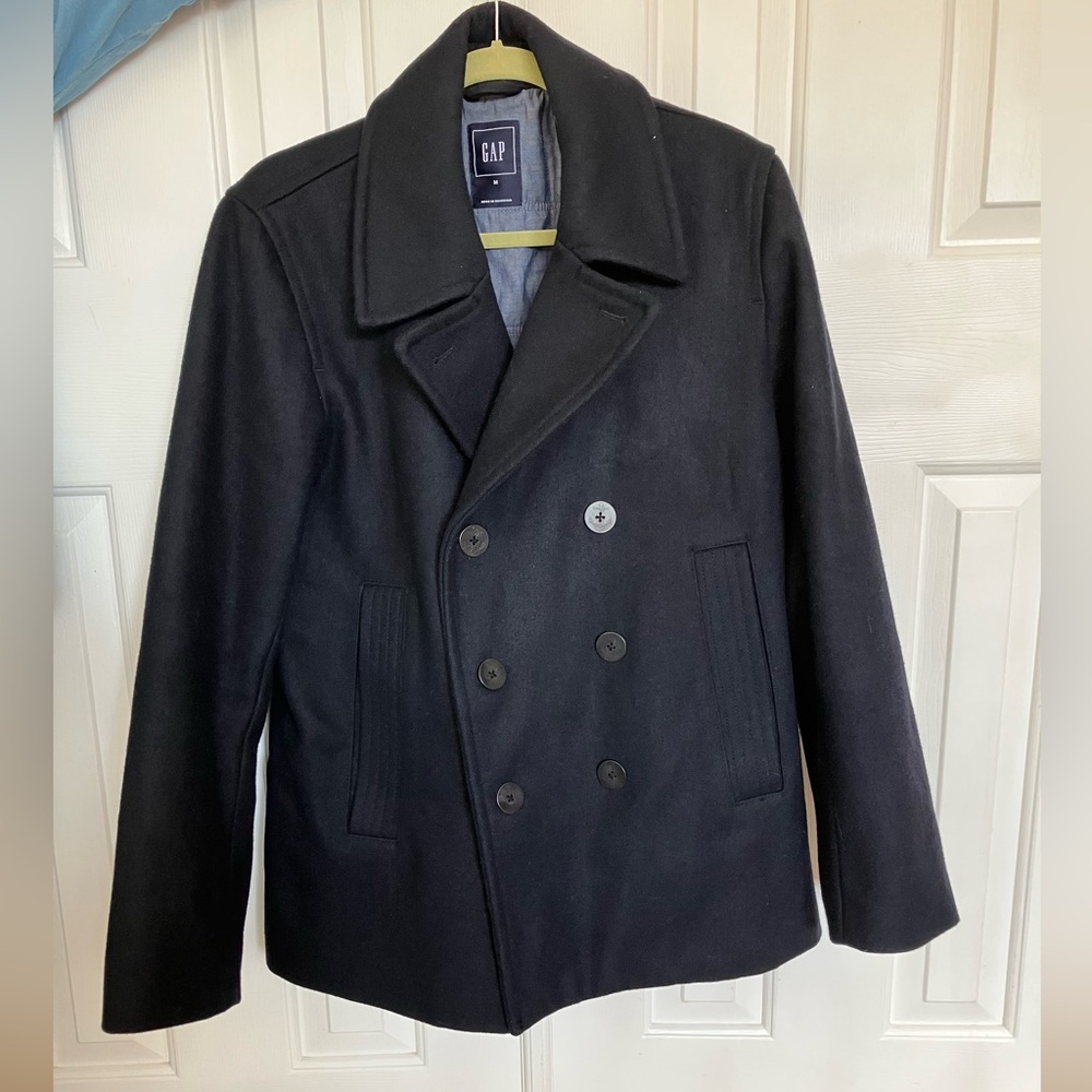 GAP dark navy Double-Breasted Peacoat